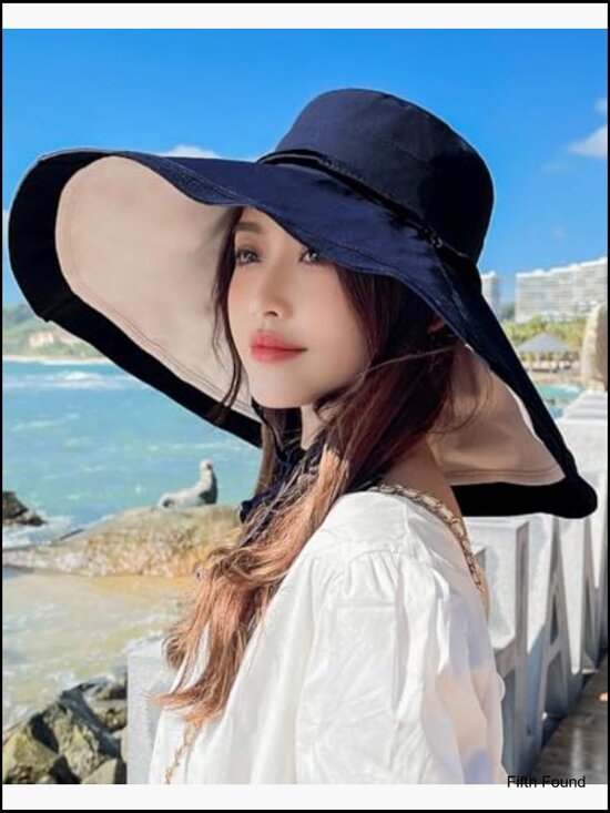 Reversible Foldable Wide Brim Sun Hat UPF 50+ Fishing Beach Travel main image 5